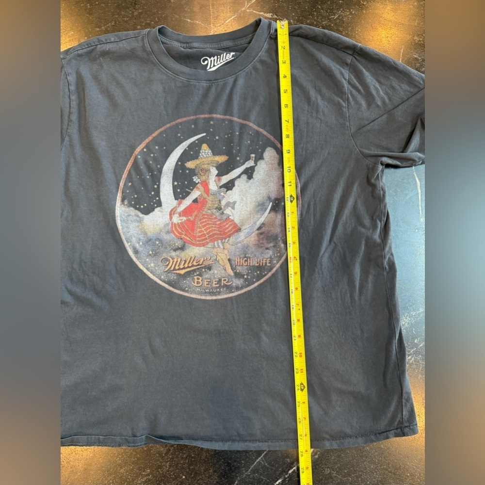 Lucky Brand SMALL Miller High Life Black Graphic Oversized Tee - Picture 7 of 9